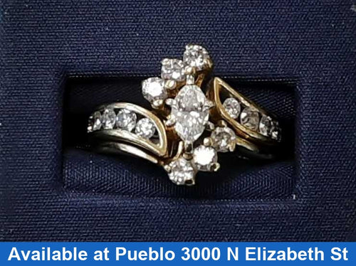 Ring - Engagement Set - Yellow Gold 14k (.585) 7.2 grams Size 7