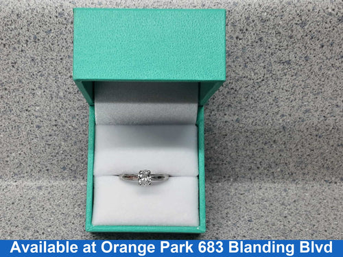 Women's Ring - Solitaire - White Gold 14k (.585) 2.5 grams Size 7