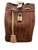 Carolina Herrera Andy Bucket Shoulder Bag Brown Purse / Handbag