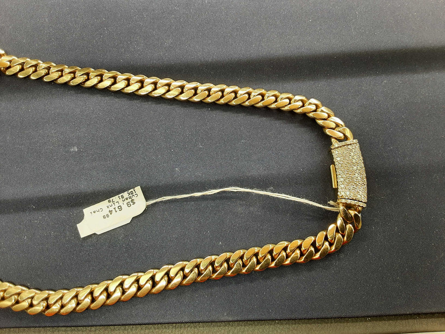 Cuban Link Chain - Yellow Gold 10k (.417) 91.7 grams 1 inch