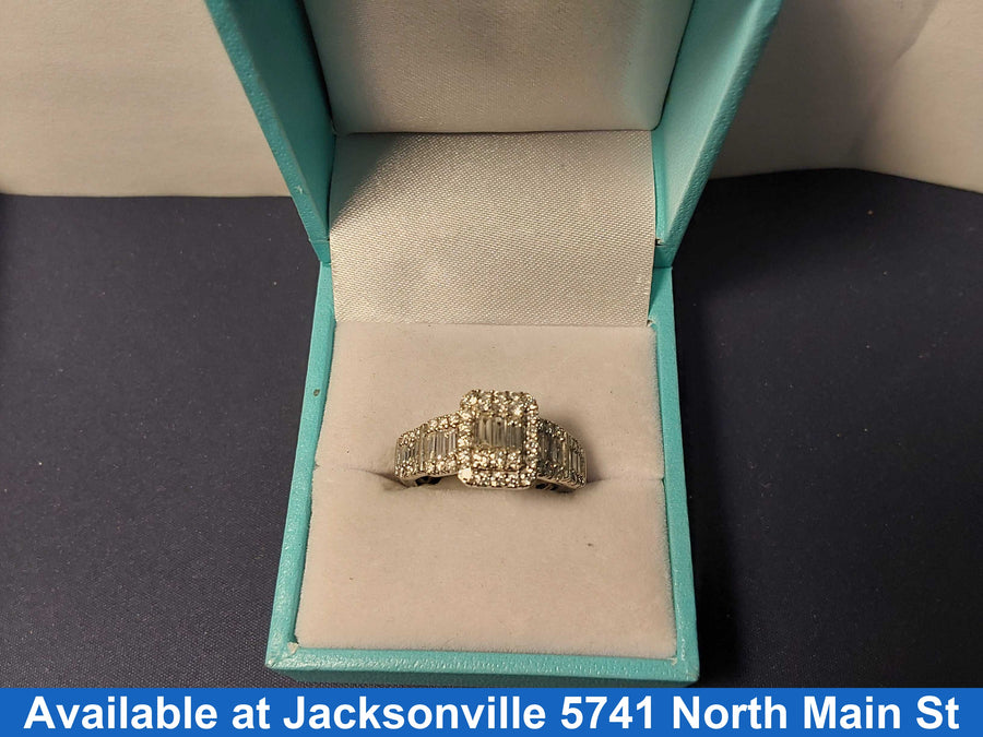 Ring - Engagement Set - White Gold 14k (.585) 5.1 grams Size 4.5