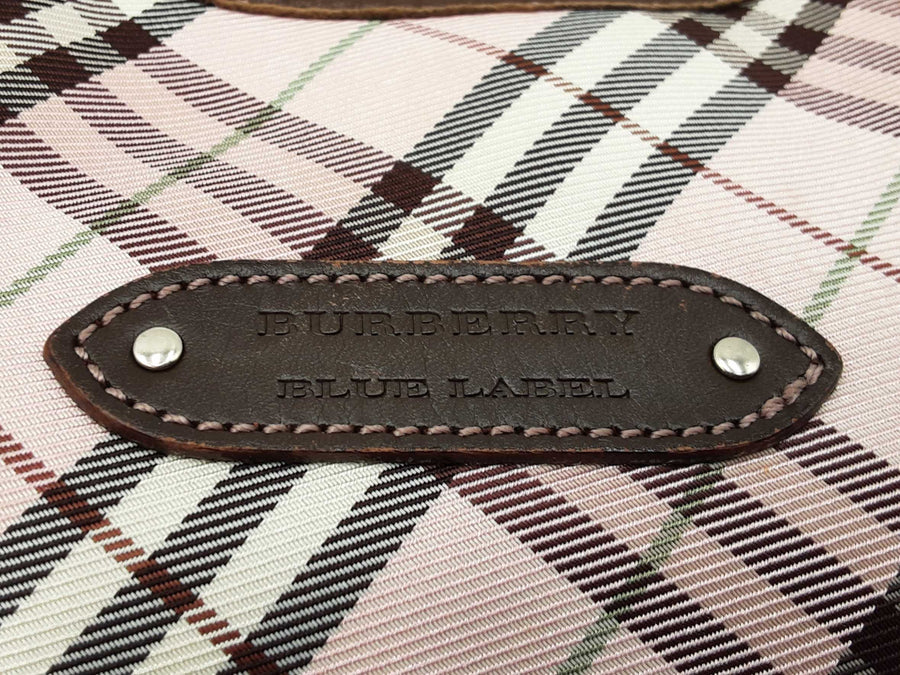 Burberry Blue Label Shoulder Bag In Pink Nova Check & Brown Leather Fw0826lezdu