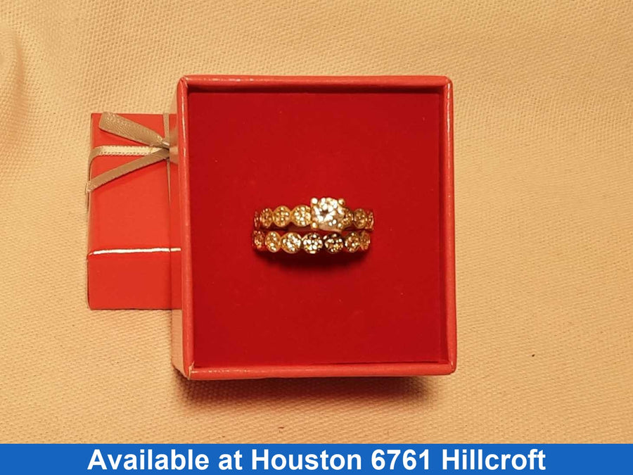 Ring - Engagement Set - Yellow Gold 14k (.585) 3.5 grams Size 7.5