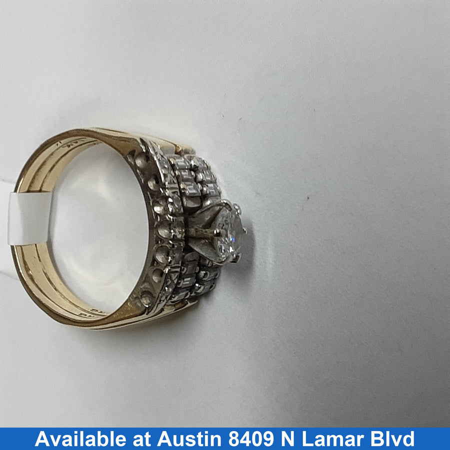 Ring - Engagement Set - Yellow Gold 14k (.585) 6.5 grams Size 6.5