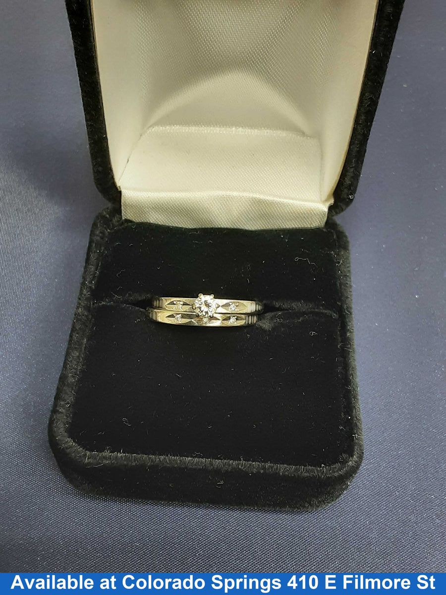 Ring - Engagement Set - White Gold 14k (.585) 3.1 grams Size 7