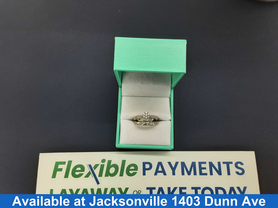 Ring - Engagement Set - White Gold 10k (.417) 4.6 grams Size 6