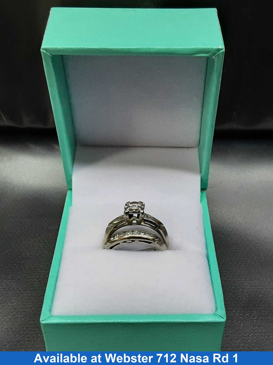 Ring - Engagement Set - White Gold 14k (.585) 3.7 grams Size 4.5