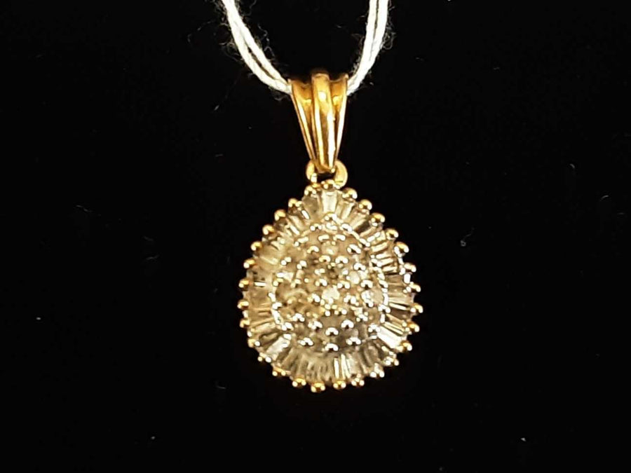 Pear Diamond Pendant - Yellow Gold 10k (.417) 2.4 Grams