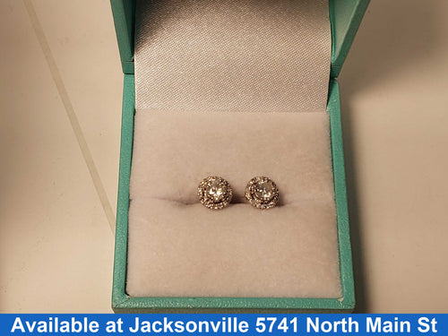 Double Stud Earring - White Gold 14k (.585) 1.3 grams