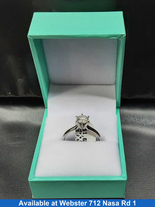 Women's Ring - Solitaire - White Gold 14k (.585) 2.5 grams Size 8.5