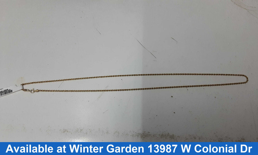 Rope Chain - Yellow Gold 14k (.585) 6.1 grams 20 inch