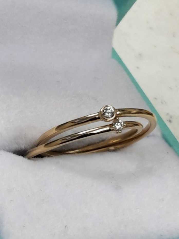 Ring - Wedding Set - Yellow Gold 14k (.585) 2.2 grams Size 8.5