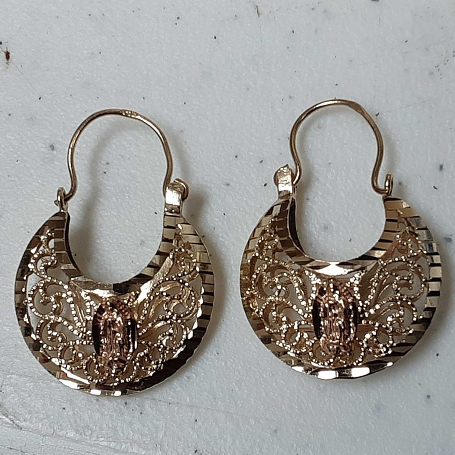 Filigree Earrings - Tricolor Gold 14k (.585) 4.8 grams