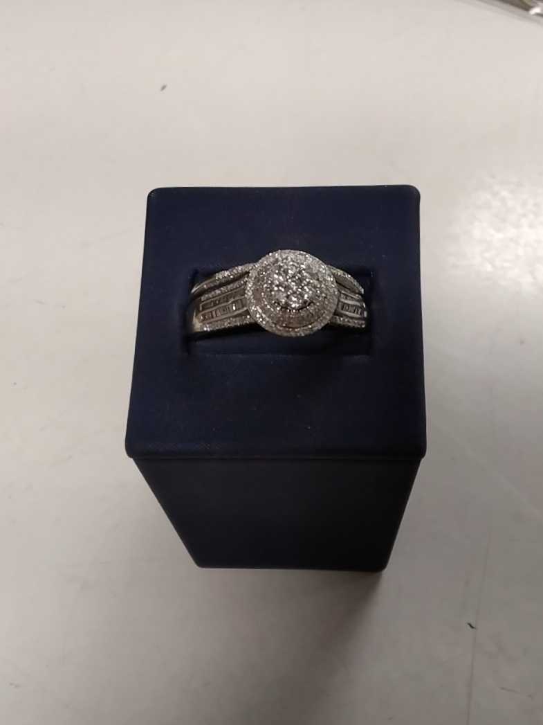 Ring - Engagement Set - White Gold 10k (.417) 7 grams Size 12