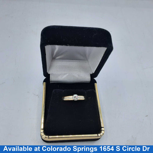 Women's Ring - Solitaire - Yellow Gold 14k (.585) 2.2 grams Size 5