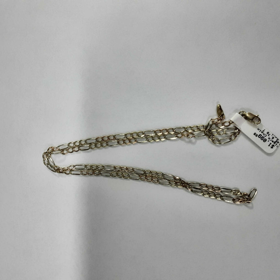 Figaro Chain - Tricolor Gold 14k (.585) 6.7 grams 20 inch