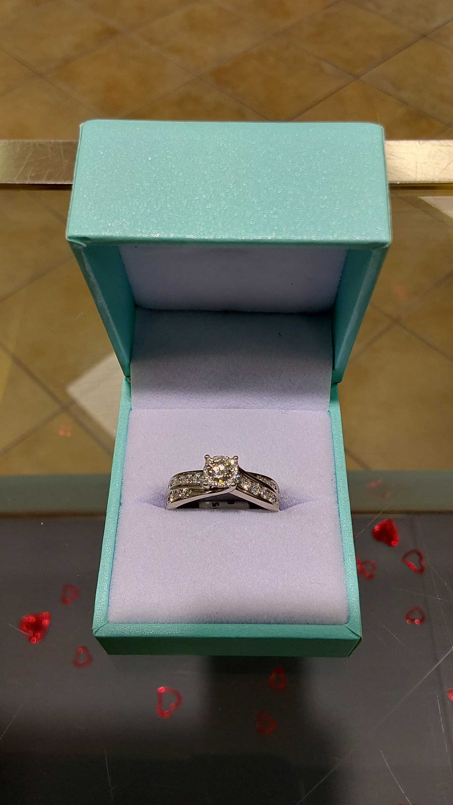 Ring - Engagement Set - White Gold 14k (.585) 4.5 grams Size 7.5