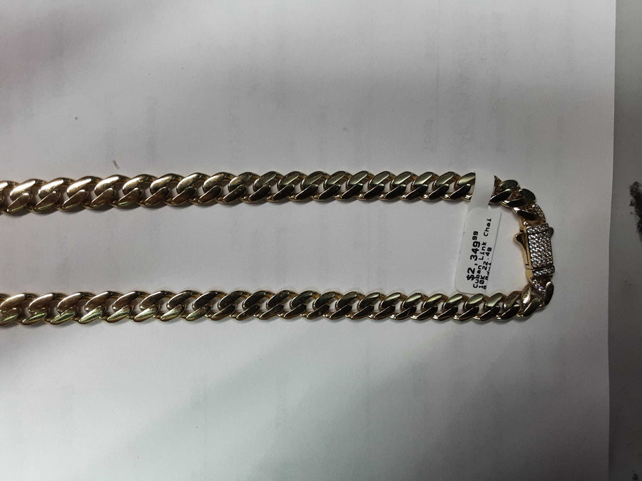 Cuban Link Chain - Yellow Gold 10k (.417) 22.4 grams 18 inch