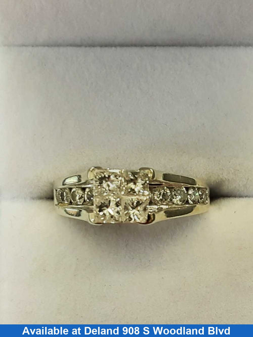 Ring - Wedding Set - White Gold 14k (.585) 6.8 grams Size 8