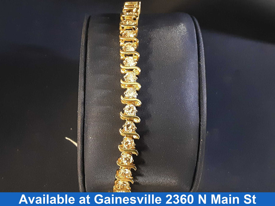 Tennis Bracelet - Yellow Gold 14k (.585) 16.8 grams 7 inch