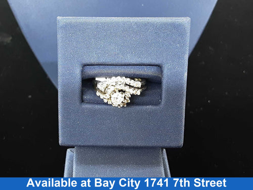 Ring - Engagement Set - White Gold 14k (.585) 3.8 grams Size 4.5