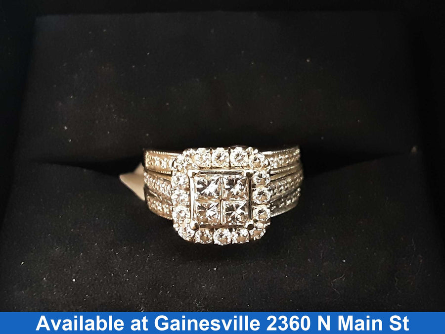 Ring - Wedding Set - White Gold 14k (.585) 7.6 grams Size 6.5