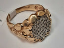 Nugget Ring With Diamonds Size 9 10k