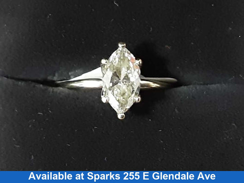 Women's Ring - Solitaire - White Gold 14k (.585) 2.6 grams Size 5