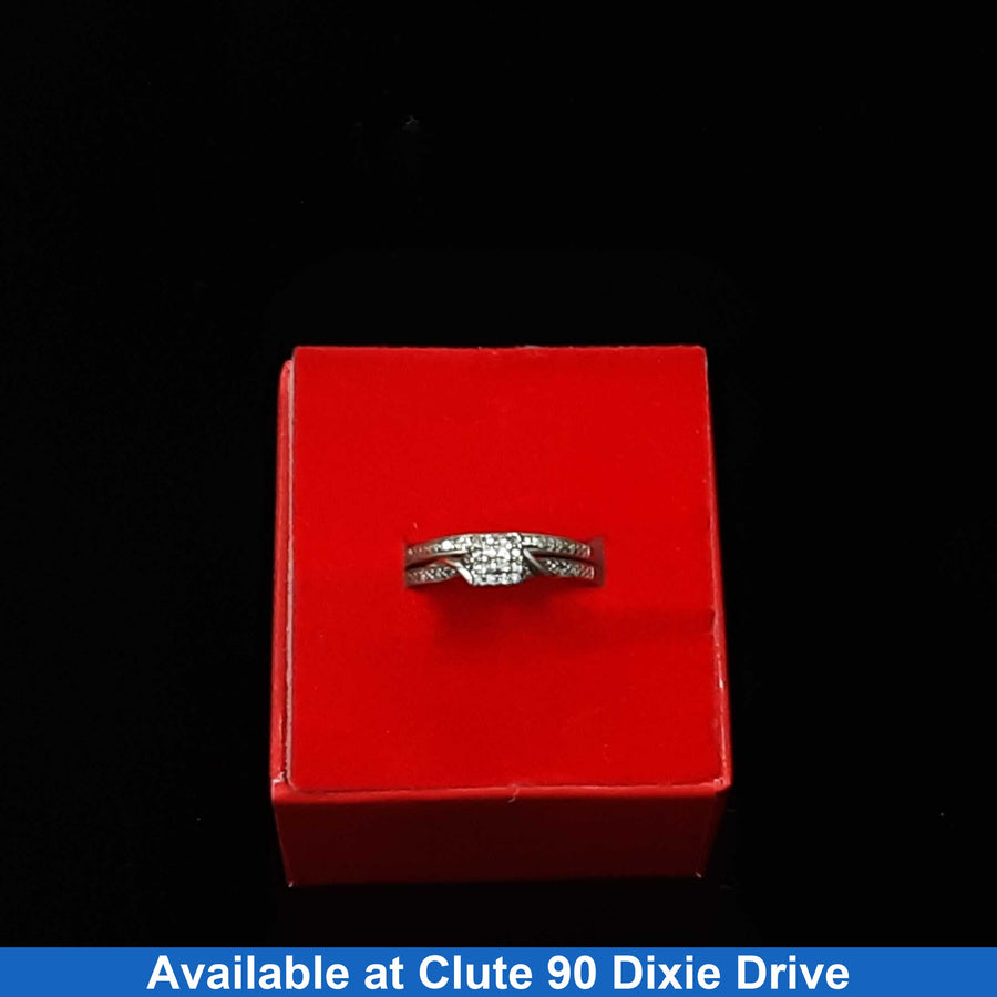 Ring - Engagement Set - White Gold 10k (.417) 3.5 grams Size 7.5