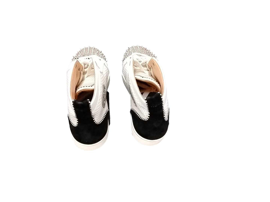 Christian Louboutin Spiked Mesh Silver Toe White