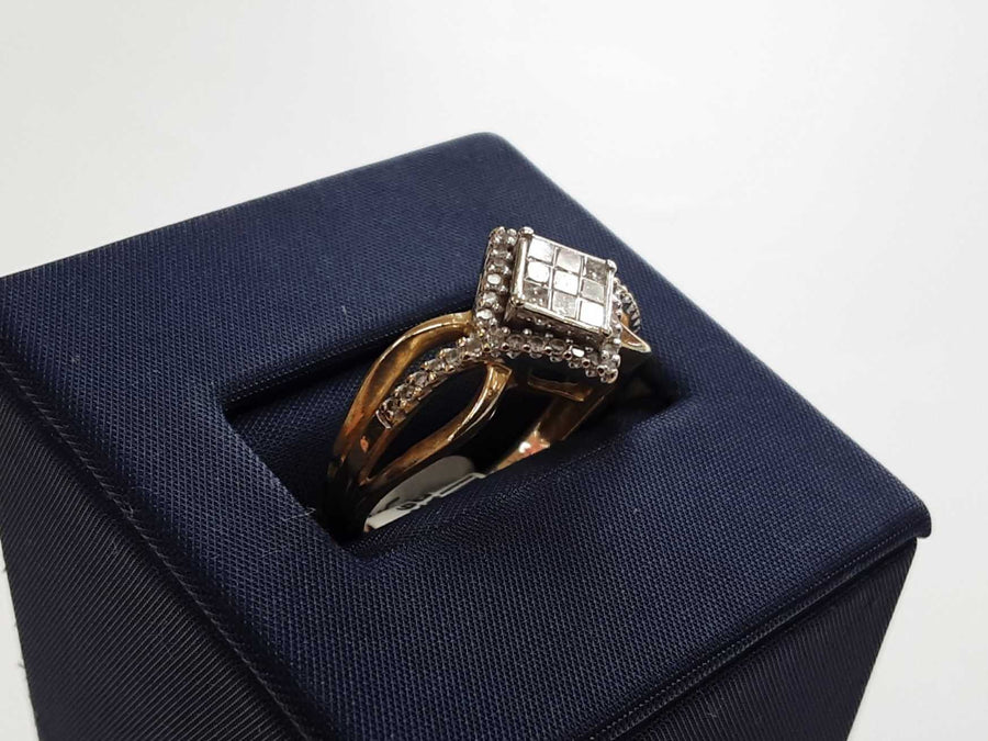 Women's Diamond Ring Yellow Gold 14k Size 7