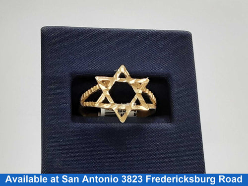 Women's Star Of David - Yellow Golden Size 8.5