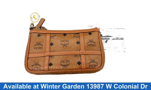 Mcm Delmy Visetos Shoulder Bag Orange Purse / Handbag