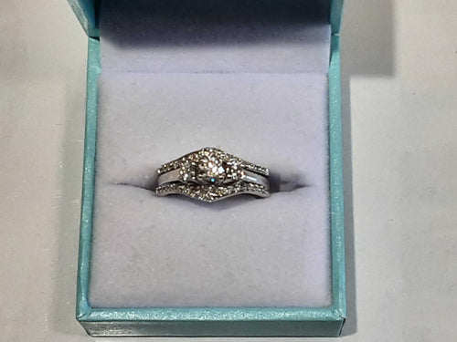 Ring - Wedding Set - White Gold 10k (.417) 4.8 grams Size 5