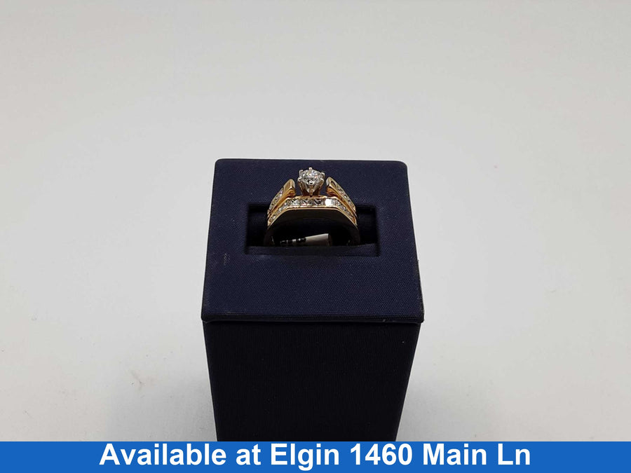 Ring - Engagement Set - Yellow Gold 18k (.750) 7.3 grams Size 5