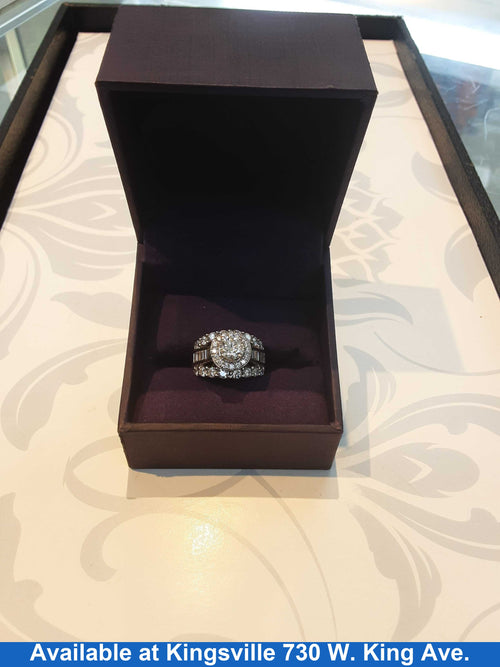 Ring - Wedding Set - White Gold 14k (.585) 13.4 grams Size 6