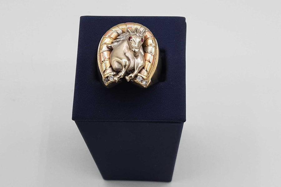 Men's Ring - Tricolor Gold 10k (.417) 15.2 grams Size 12