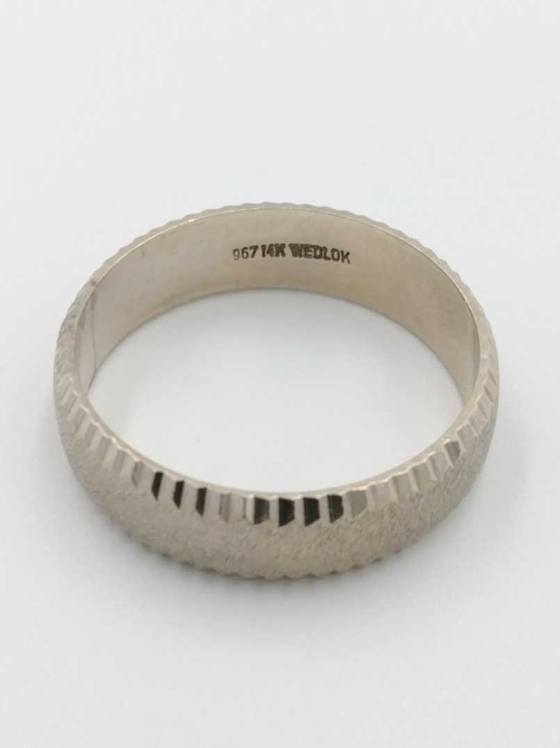 Ring - Wedding Band - White Gold 14k (.585) 5.2 grams Size 10