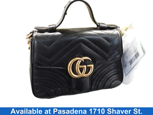 Gucci Gg Marmont Top Handl Mini Bag Black Purse / Handbag