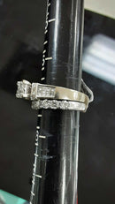 Ring - Wedding Set - White Gold 14k (.585) 9.6 grams Size 7.5