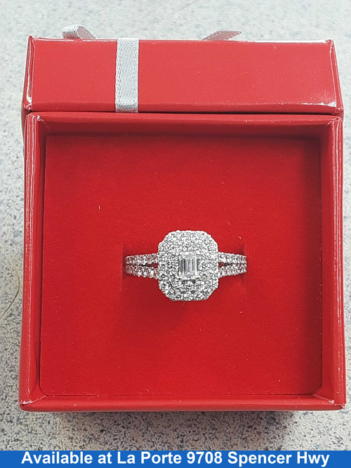 Ring - Engagement Set - White Gold 10k (.417) 3.2 grams Size 7