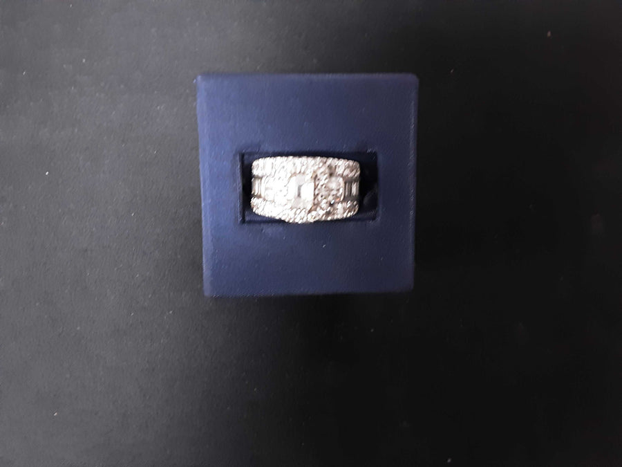 Ring - Wedding Set - White Gold 14k (.585) 10.9 grams Size 6