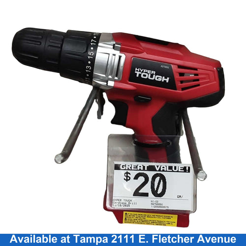 Hyper Tough Ni-cd Red Cordless Standard Drill