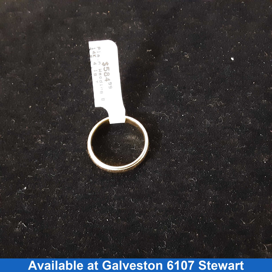 Ring - Wedding Band - Yellow Gold 14k (.585) 4.1 grams Size 8