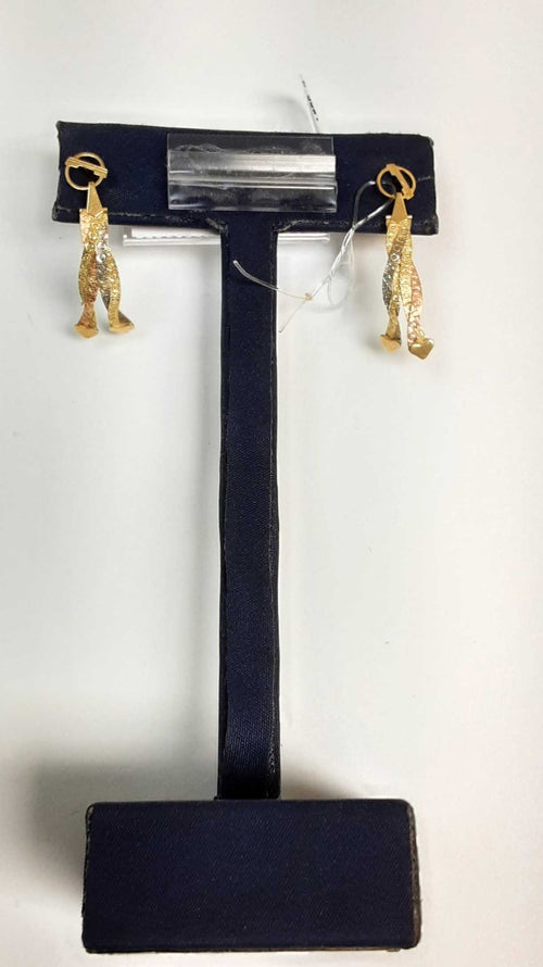 Jacket Earrings - Tricolor Gold 10k (.417) 1.6 grams
