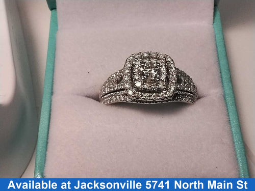 Ring - Engagement Set - White Gold 10k (.417) 6.1 grams Size 9.5