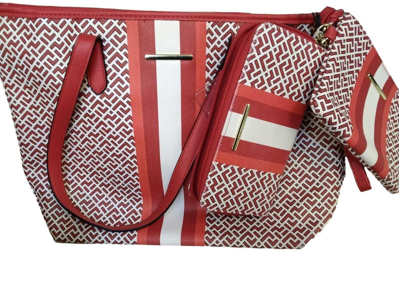 No Brand 3 Pc Set Red Purse / Handbag