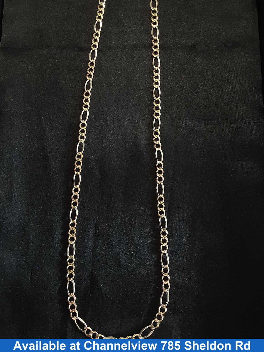 Figaro Chain - Tricolor Gold 14k (.585) 19.9 grams 24 inch