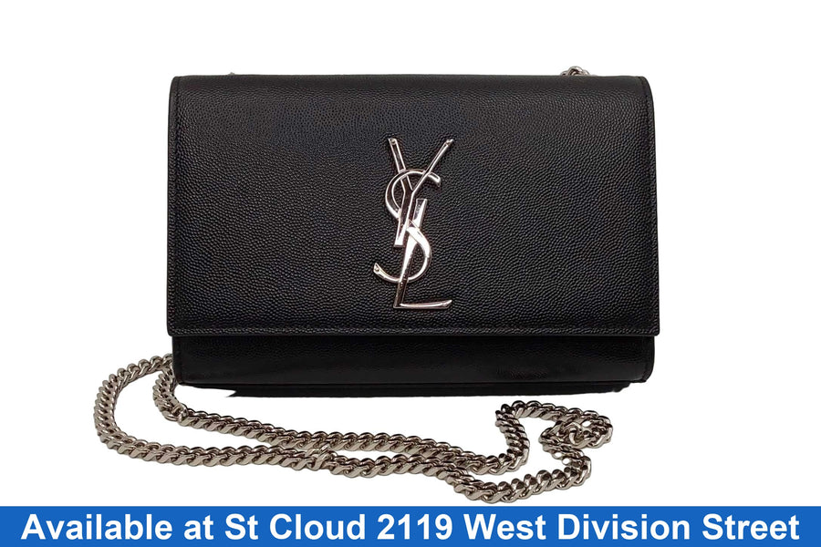 Yves Saint Laurent Mono Silver Kate Black Purse / Handbag