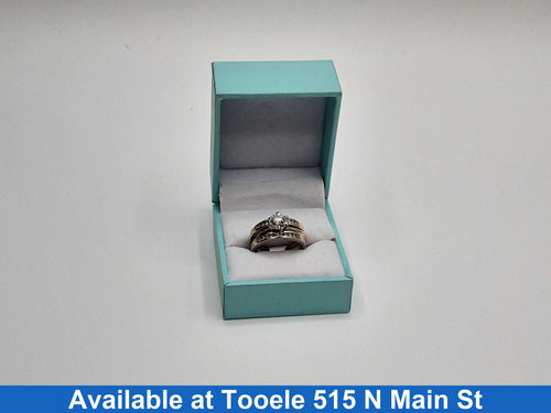 Ring - Wedding Set - White Gold 14k (.585) 7.4 grams Size 7.5